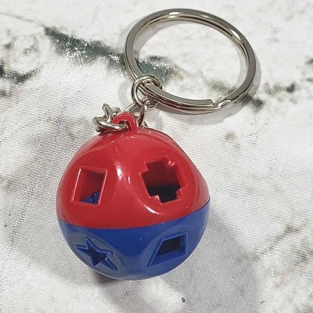 Vintage Tupperware Toys Miniature Classic‎ Shape Sorter Toy Keychain Key Ring